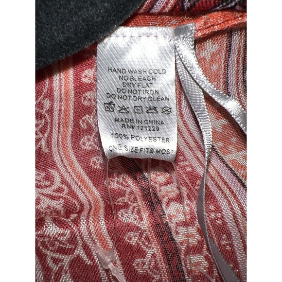 Rampage Swim Cover Scarf Wrap Sheer Red Coral Floral Versatile Sleeveless NWT - Picture 5 of 11